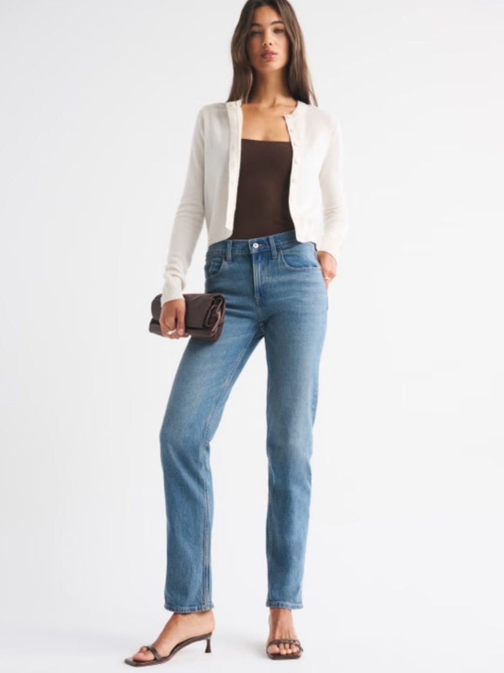 NWT Abercrombie & Fitch 90s Mid Rise Straight Leg Curve Love Jeans NEW 27L